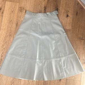 H & M faux leather midi skirt.
